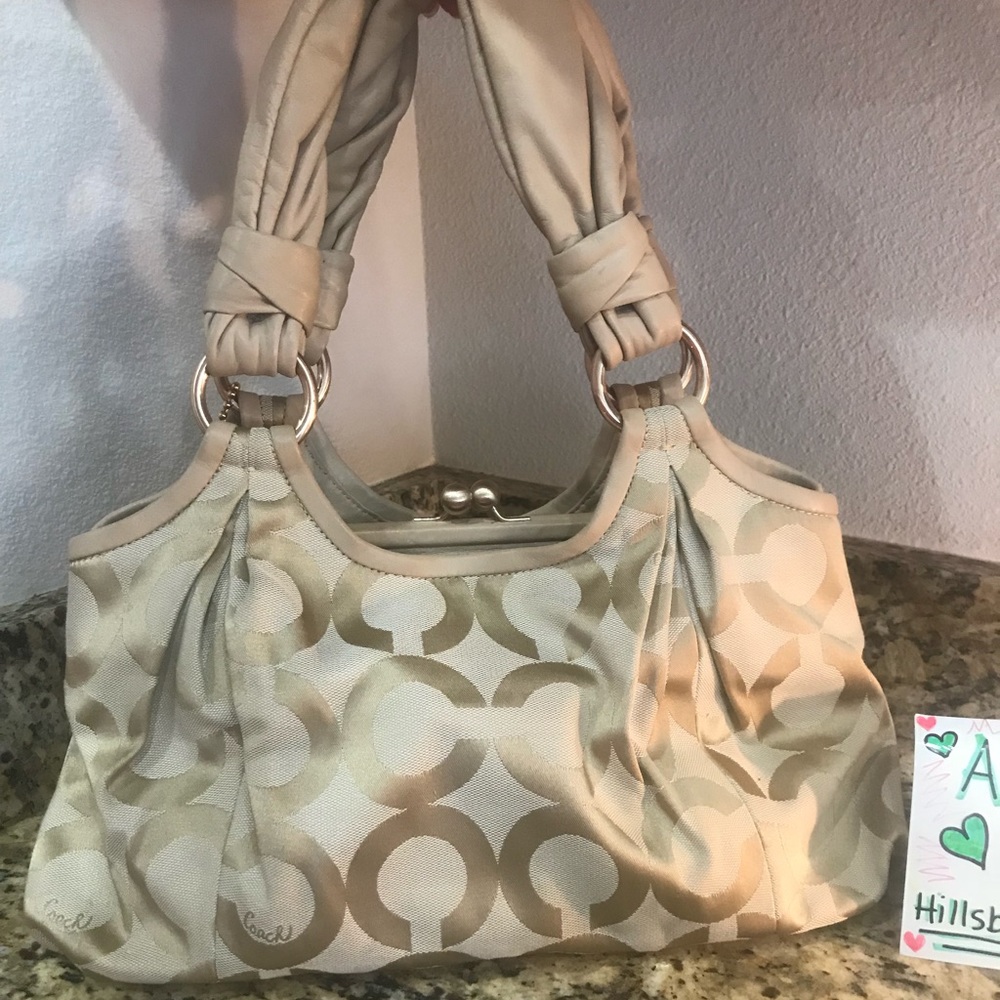 Coach Tan Jacquard Ergo Style Bag - Soft Leather